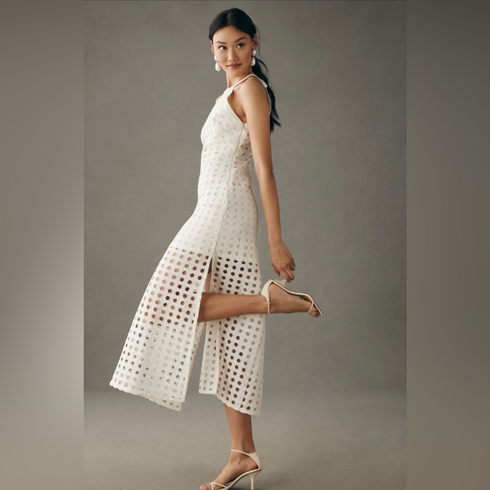 NWT Vineet Bahl Eyelet Halter Dress